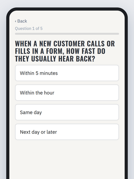 Screen 4: 5 questions